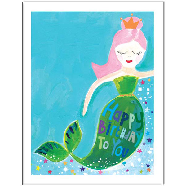 Waterlyn Paper Salad Mermaid Happy Birthday Greeting Card
