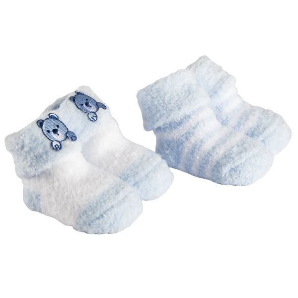 Playette Chenille Bootie Socks 2pk Blue
