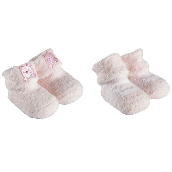 Playette Chenille Bootie Socks 2pk Pink
