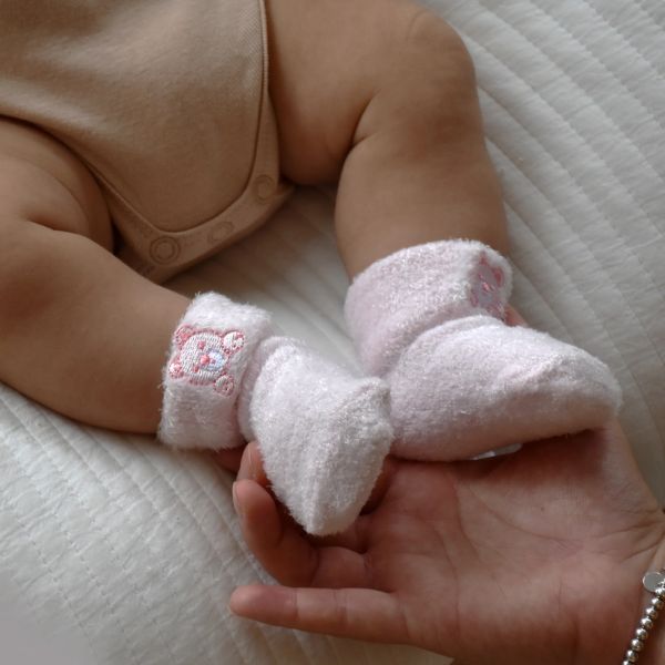 Playette Chenille Bootie Socks 2pk Pink

