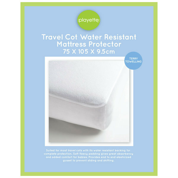 Playette Terry Towelling Travel Cot Water Resistant Mattress Protector