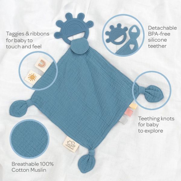 Playground Silicone Comfort Teether Blue