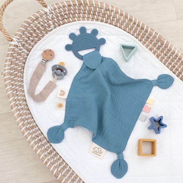 Playground Silicone Comfort Teether Blue