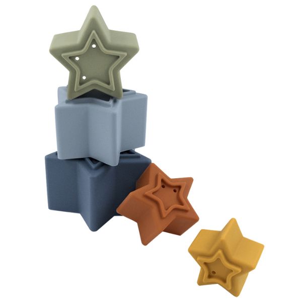 Playground Silicone Nesting Stars Multi Blue