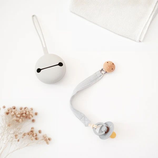Playground Silicone Pacifier Case Cool Grey