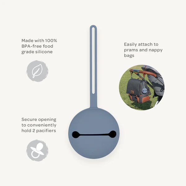 Playground Silicone Pacifier Case Misty Blue