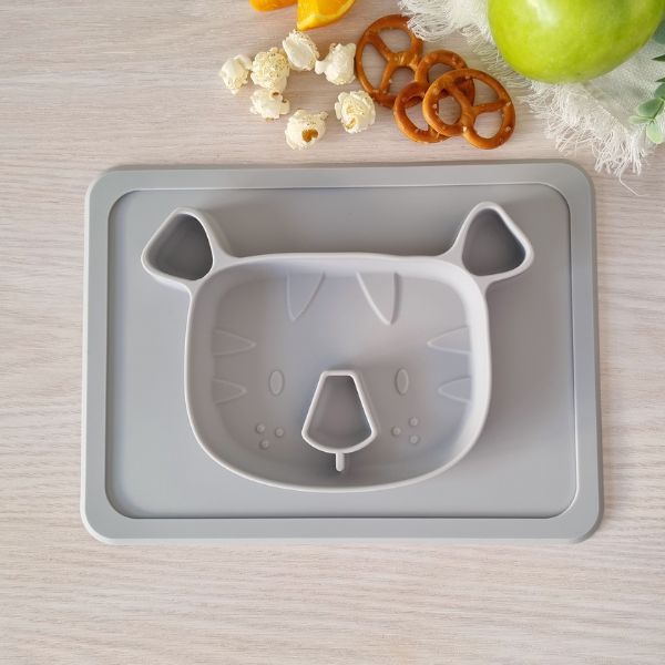 PLUM My Baby Silicone Plate Smoke Tiger 9m+