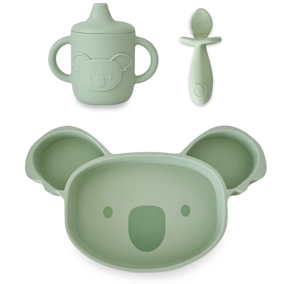 PLUM 3pc Mealtime Essential Kit Olive