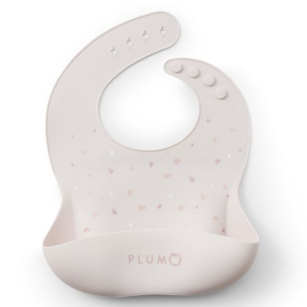 PLUM Silicone Bibs and Spoon Set 3pc Berry/Blush Pink