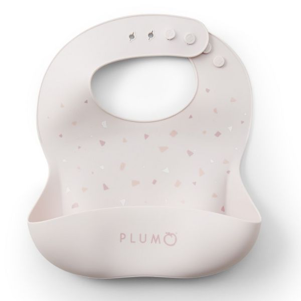 PLUM Silicone Bibs and Spoon Set 3pc Berry/Blush Pink