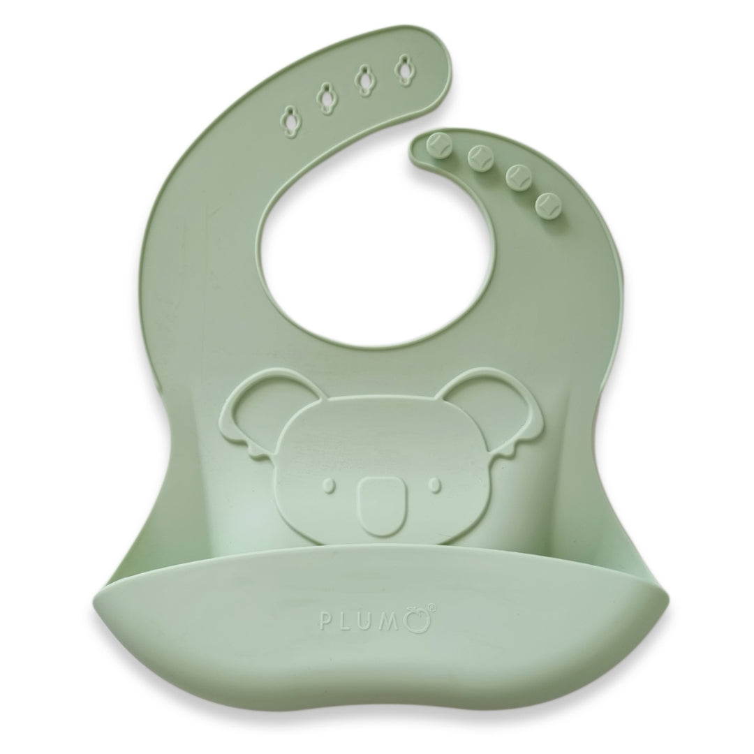 PLUM Silicone Embossed Koala Bib Olive