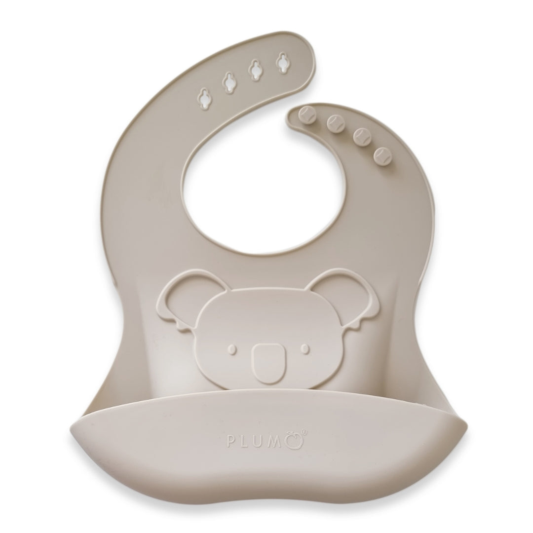PLUM Silicone Embossed Koala Bib Sand