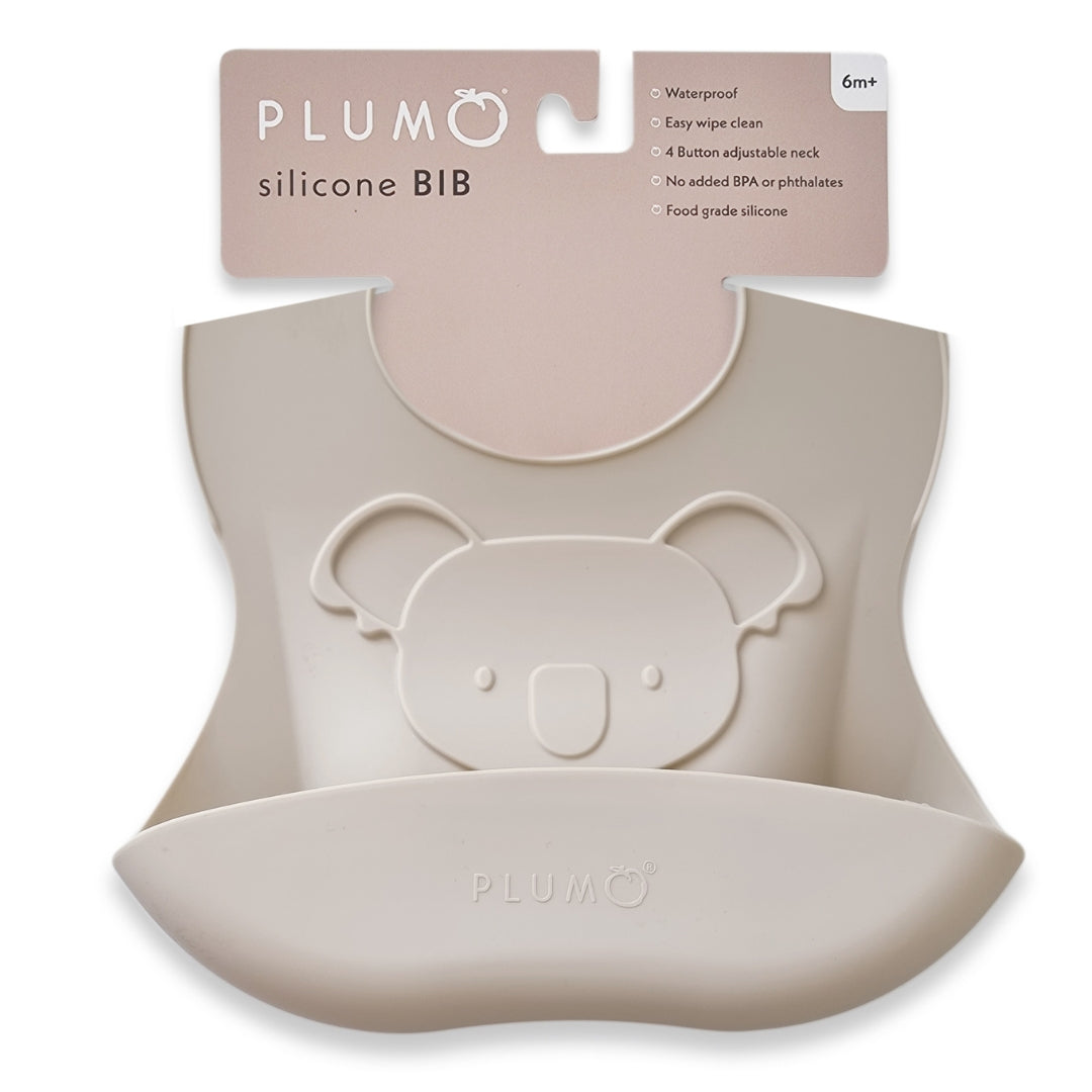 PLUM Silicone Embossed Koala Bib Sand