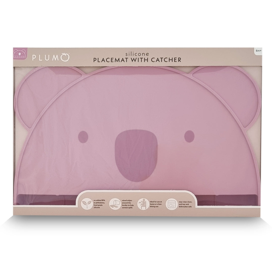 Plum Silicone Placemat with Catcher Dusty Berry