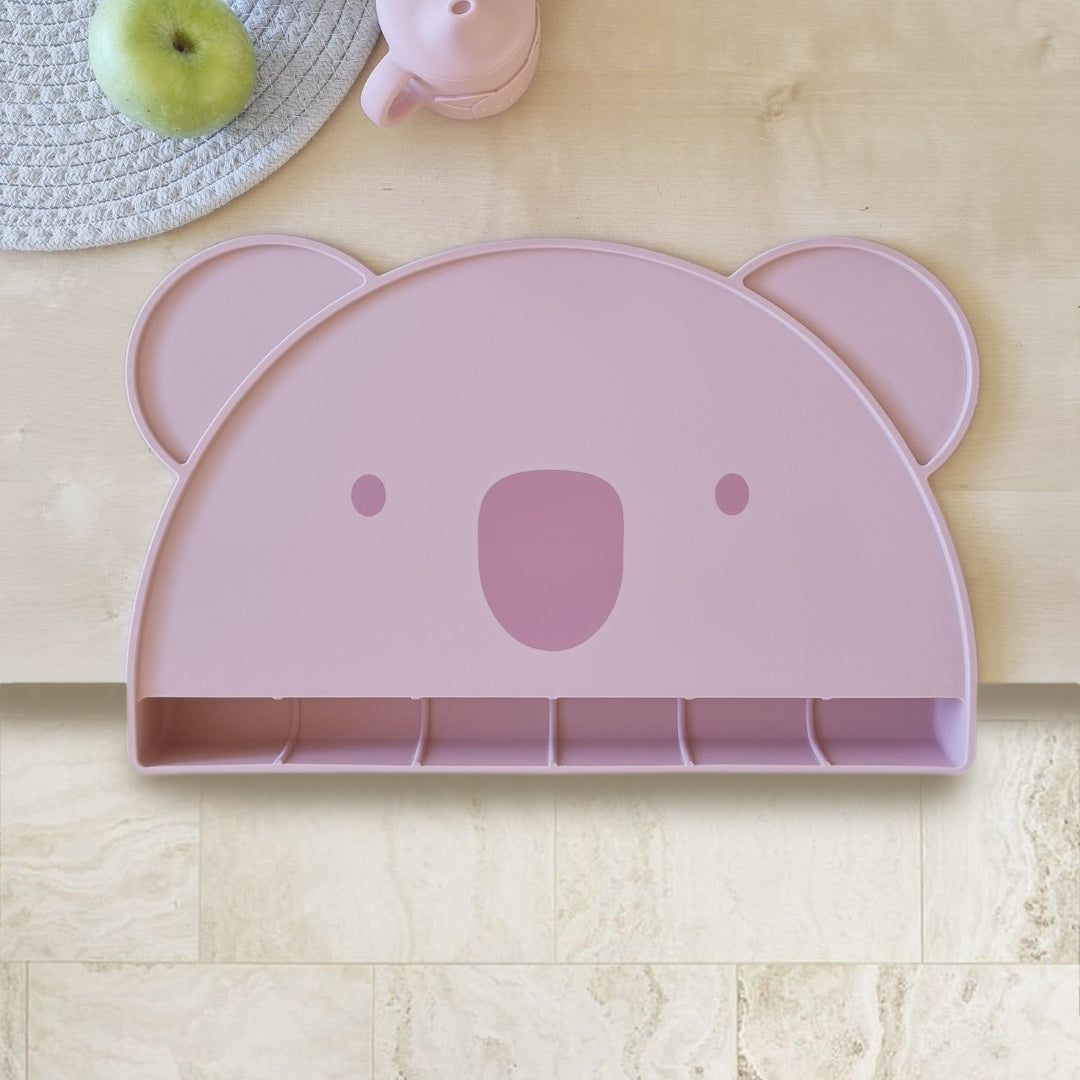 Plum Silicone Placemat with Catcher Dusty Berry