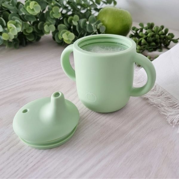 PLUM Silicone Sippy Cup 6m+ Olive