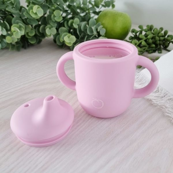 PLUM Silicone Sippy Cup 6m+ Powder Pink