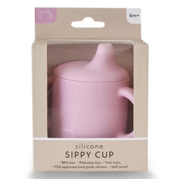 PLUM Silicone Sippy Cup 6m+ Powder Pink