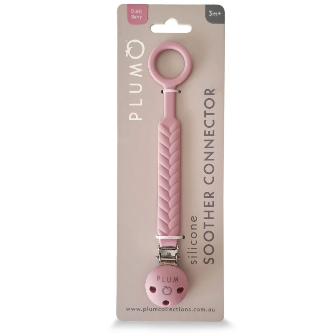 PLUM Silicone Soother Connector Dusty Berry