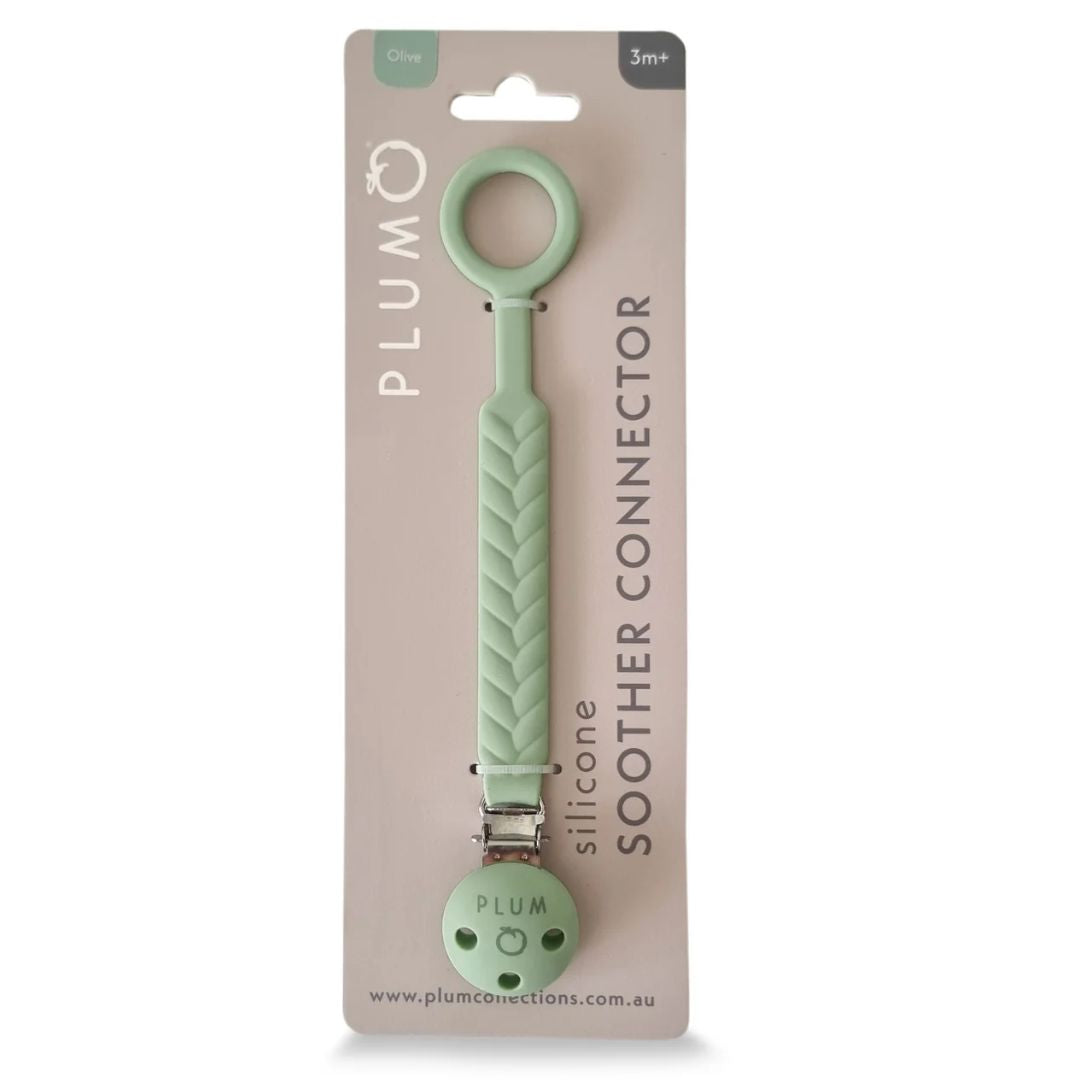 PLUM Silicone Soother Connector Olive