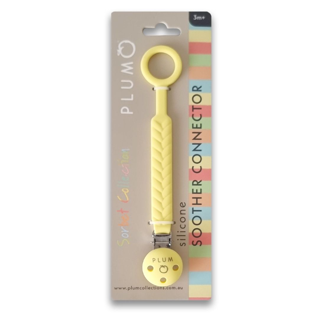 PLUM Sorbet Silicone Soother Connector Lemon