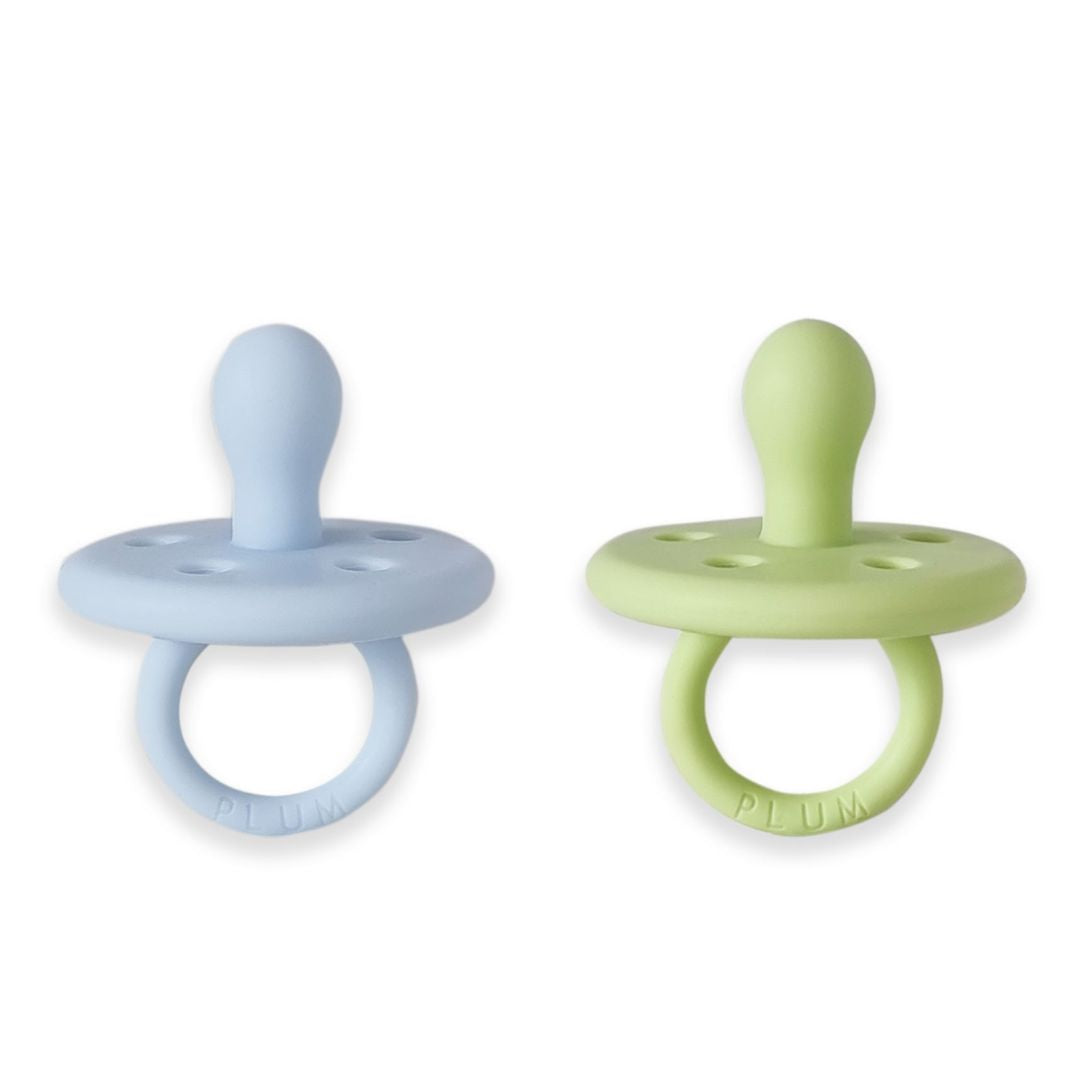 PLUM Sorbet Silicone Soothers 2pk Size 6-36 Months Kiwi/Blueberry