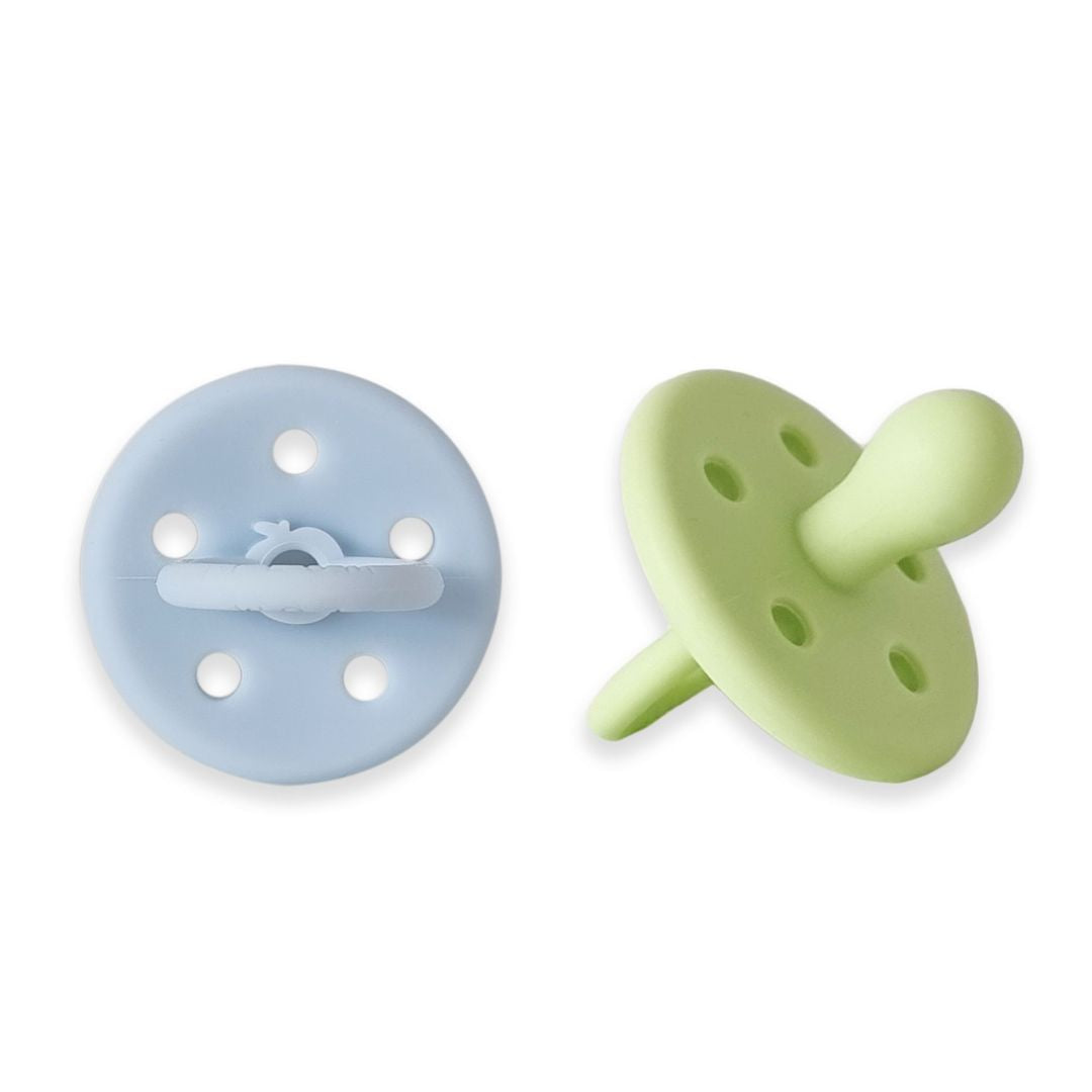 PLUM Sorbet Silicone Soothers 2pk Size 6-36 Months Kiwi/Blueberry