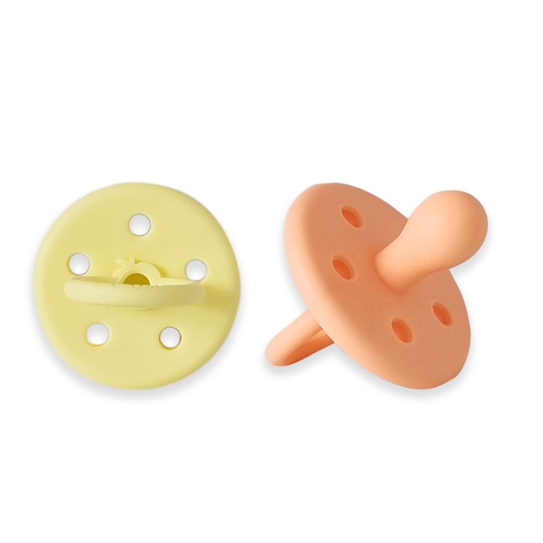PLUM Sorbet Silicone Soothers 2pk Size 0-6 Months Mango/Lemon