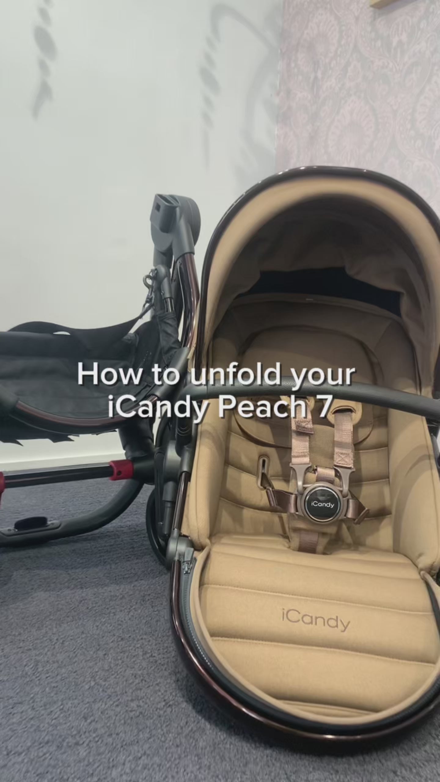 Load video: iCandy Peach 7 Pram Coco TRAVEL SYSTEM (includes Maxi Cosi Infant Carrier with Base)
