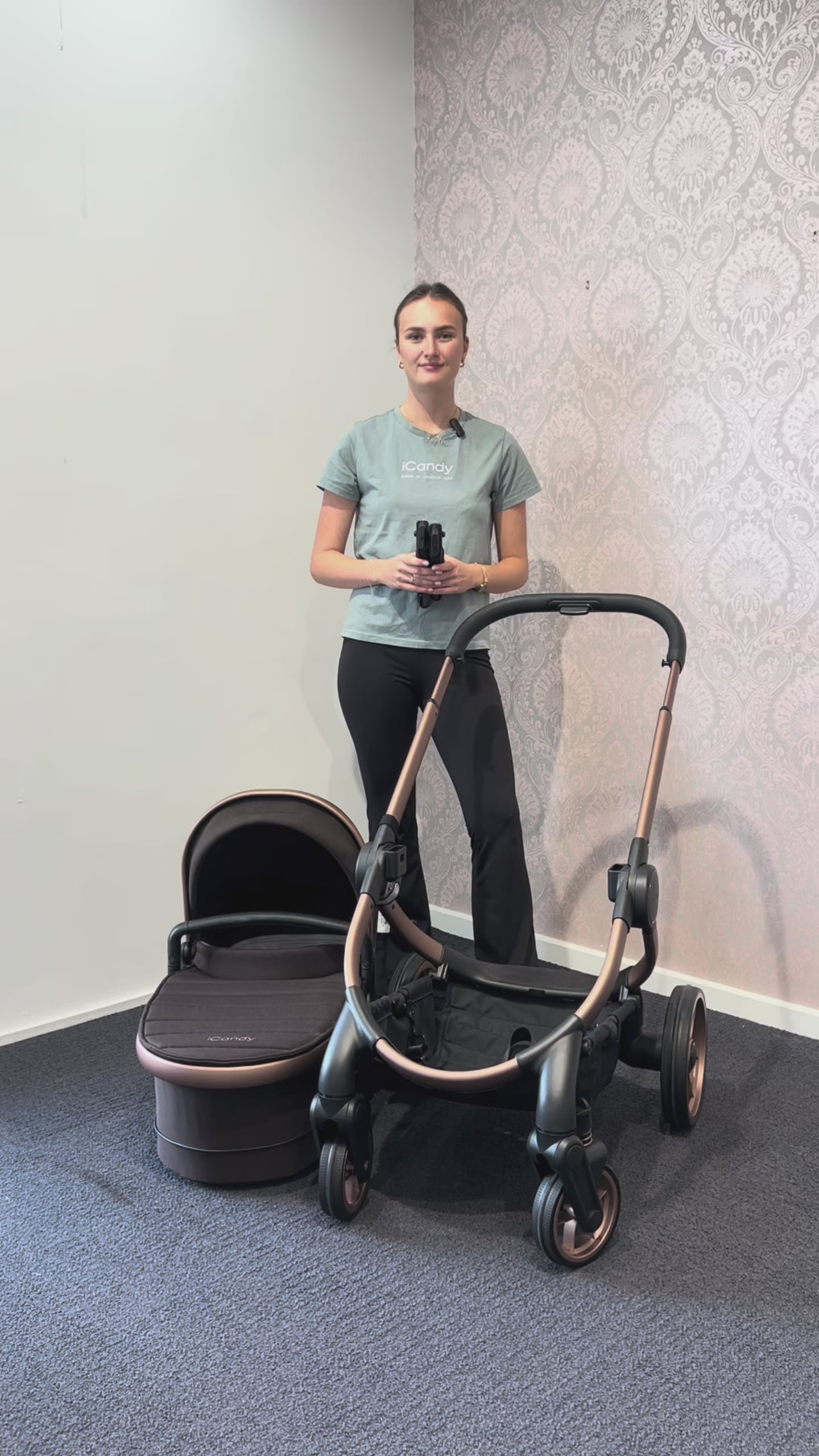 Load video: iCandy Peach 7 Pram Coco TRAVEL SYSTEM (includes Maxi Cosi Infant Carrier with Base)