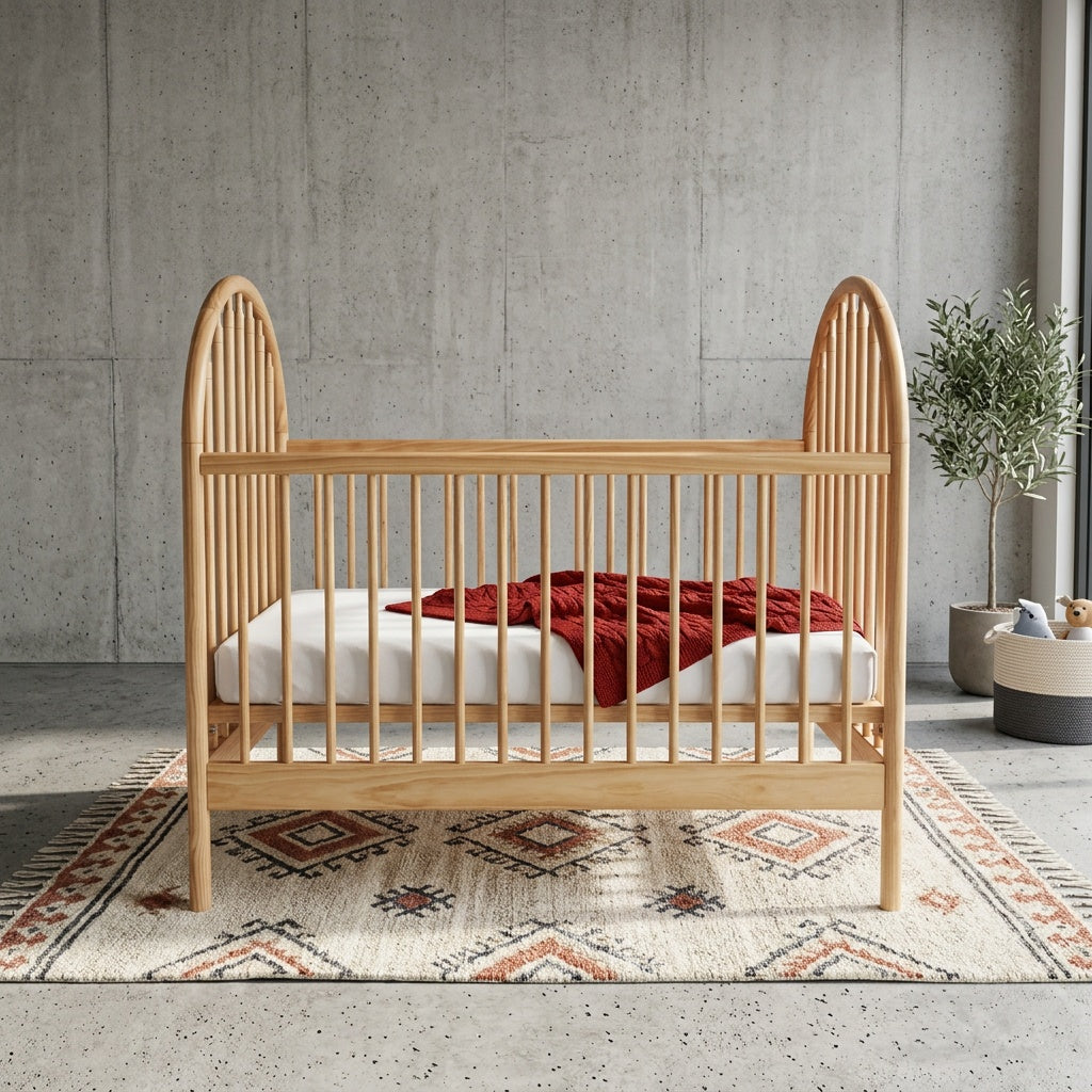 Gusto + Darcy Aphrodite Cot Maple Wash with Eldita Mattress