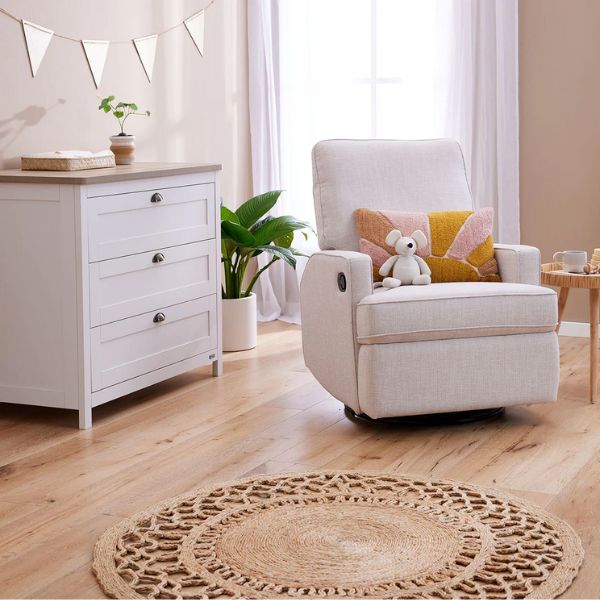 Il Tutto Quinn Recliner Glider Chair Egg Shell