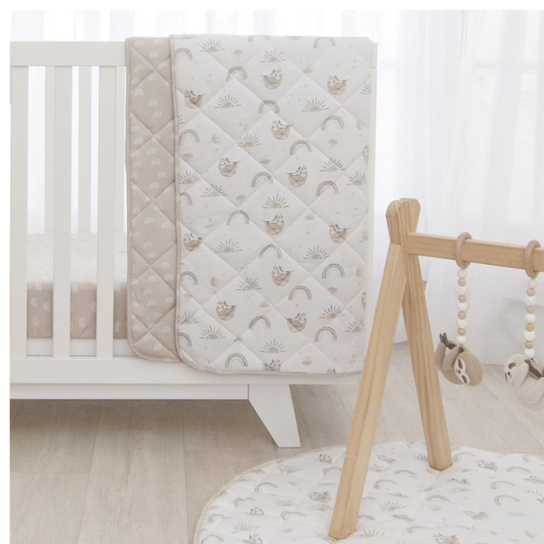 Living Textiles Reversible Jersey Cot Comforter Happy Sloth
