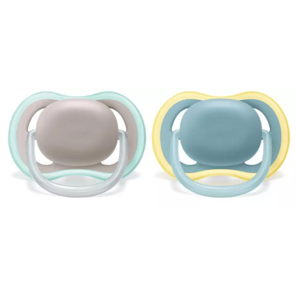 Avent Ultra Air Soothers 18+ months Grey & Green 2pk
