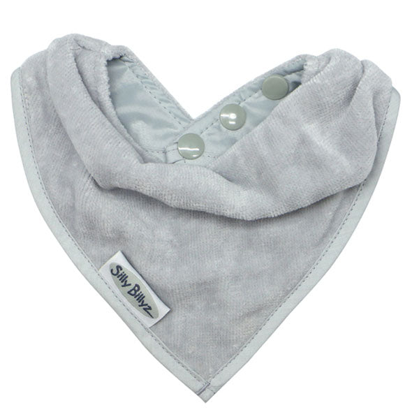 Silly Billyz Towel Bandana Bib Silver