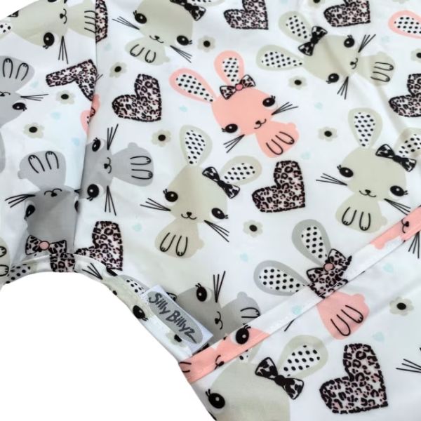Silly Billyz Nylon Small Long Sleeve Bib Bunny Love