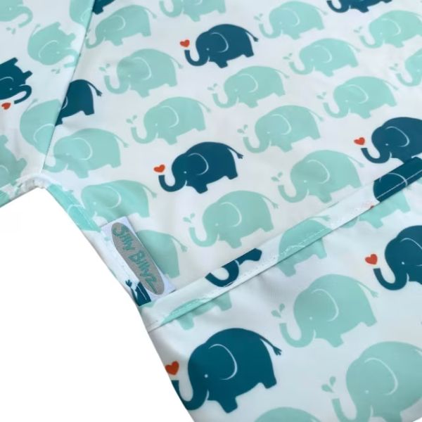 Silly Billyz Nylon Small Long Sleeve Bib Elephant Love