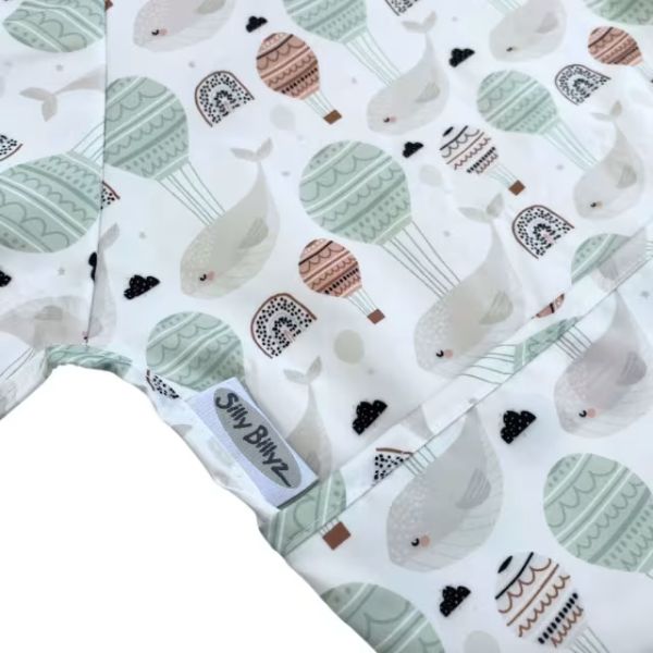 Silly Billyz Nylon Small Long Sleeve Bib Floating Whales