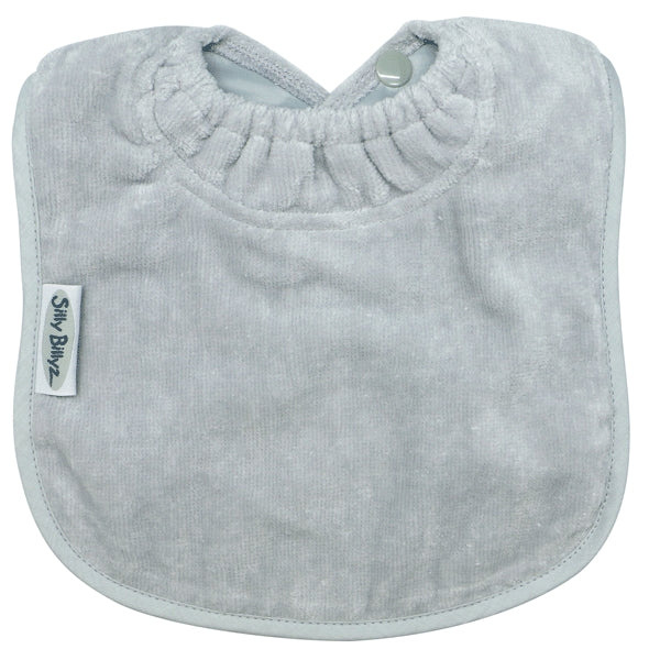 Silly Billyz Towel Plain Bib Silver