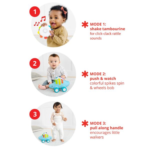 Skip Hop Explore & More Dinosaur 3-in-1 Musical Pull Toy