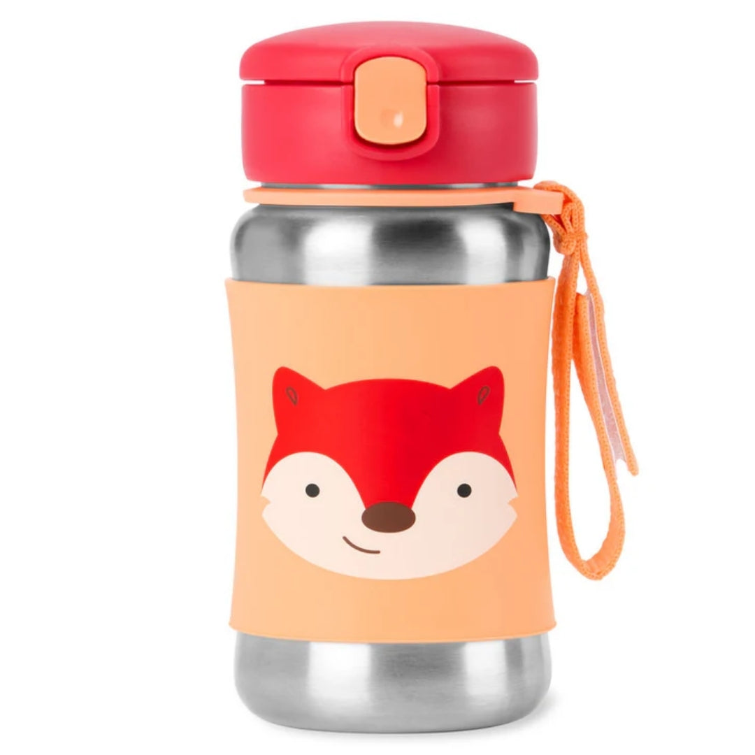 Skip Hop Zoo Stainless Steel Straw Bottle Fox