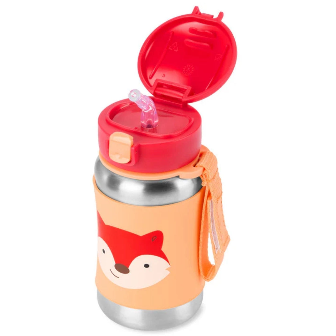 Skip Hop Zoo Stainless Steel Straw Bottle Fox