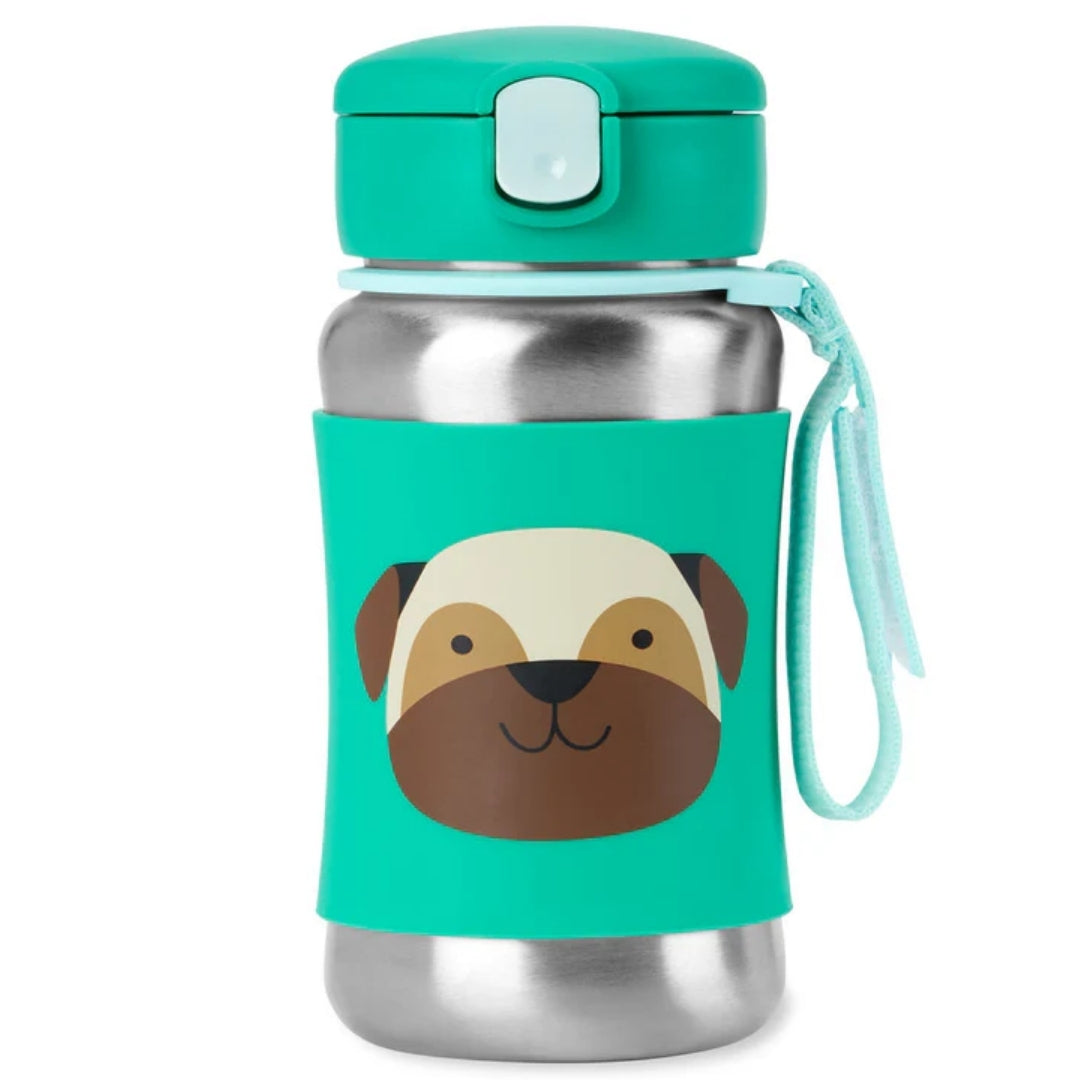 Skip Hop Zoo Stainless Steel Straw Bottle Pug