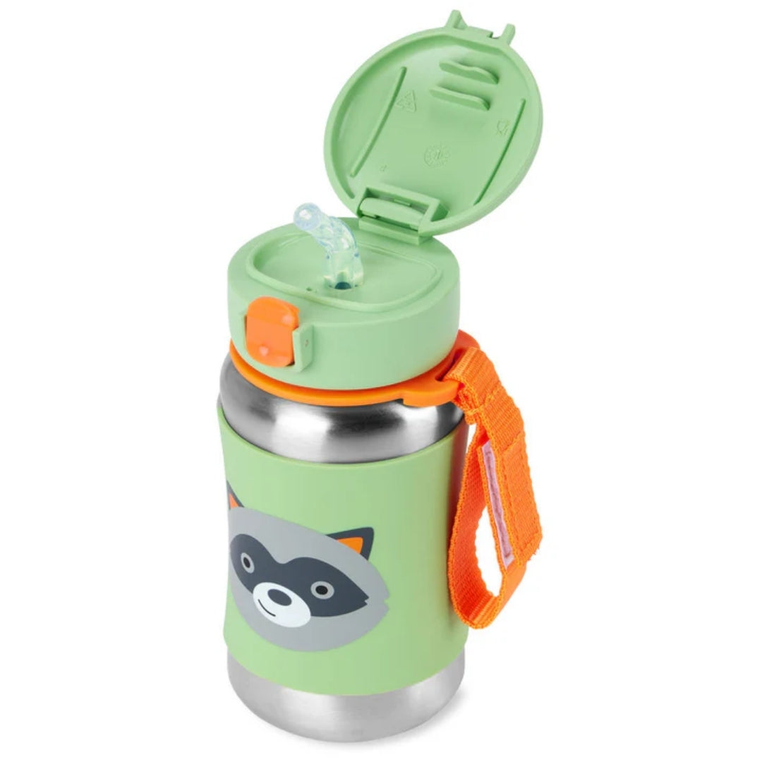 Skip Hop Zoo Stainless Steel Straw Bottle Racoon