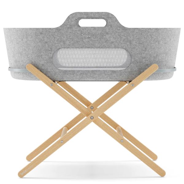 SnuzBaskit and Stand Bundle (Beech) Natural / Light Grey