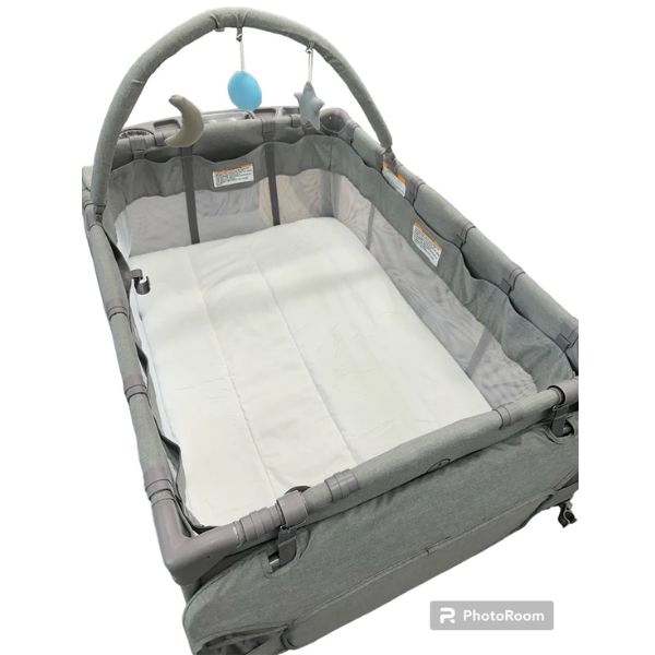 The Sleepover Padded Fitted Portacot Travel Cot Sheet White
