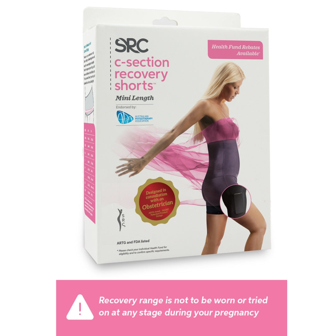 SRC Health C-Section Recovery Shorts Mini Length Black