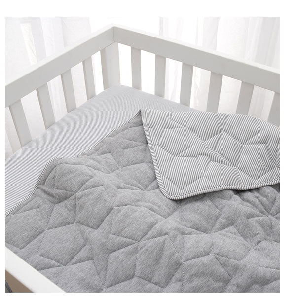 Living Textiles Star Quilted Cot Comforter Grey Melange