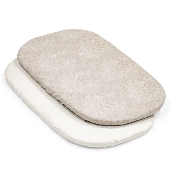 Stokke Snoozi Fitted Sheet 2pk Dandelion Beige/Vanilla Cream