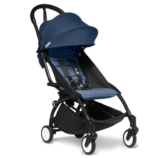Stokke® YOYO3 Stroller Black Frame with Air France Blue Colour Pack